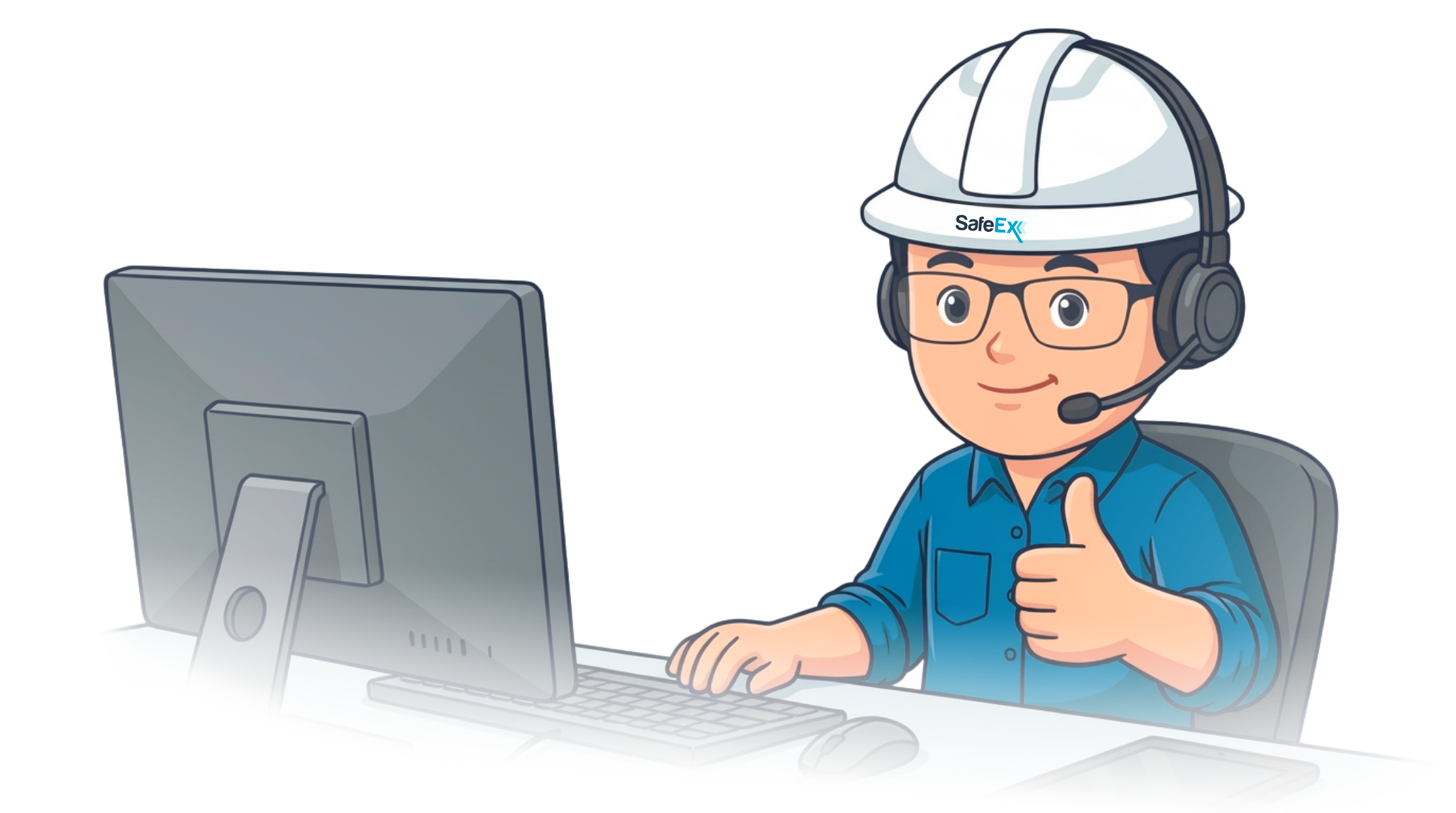 SafeEx mascot Sammy thanking the user after submitting a demo request